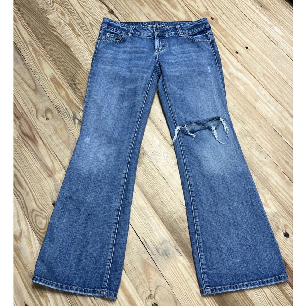 American Eagle Favorite Boyfriend Womens 4S Blue Jeans Bootcut Low Rise
